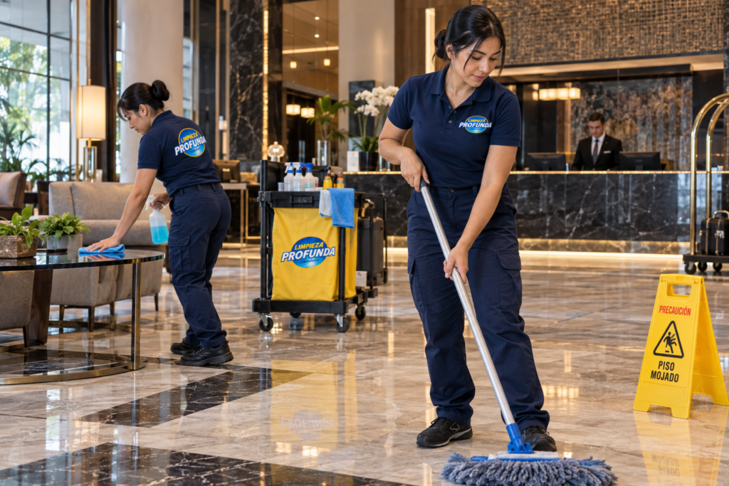 limpieza profunda en hotel